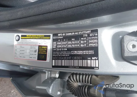 2017 Mercedes-Benz Glc 300 из США, поврежденный, VIN WDC0G4JB3HF138301